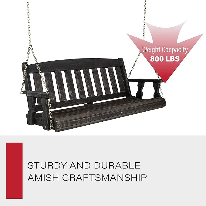 Amish Casual Heavy Duty 800 Lb Mission Treated Porch Swing - Image 7