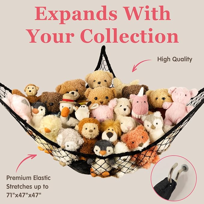 Stuffed Animal Storage Hammock Net Corner - Image 5