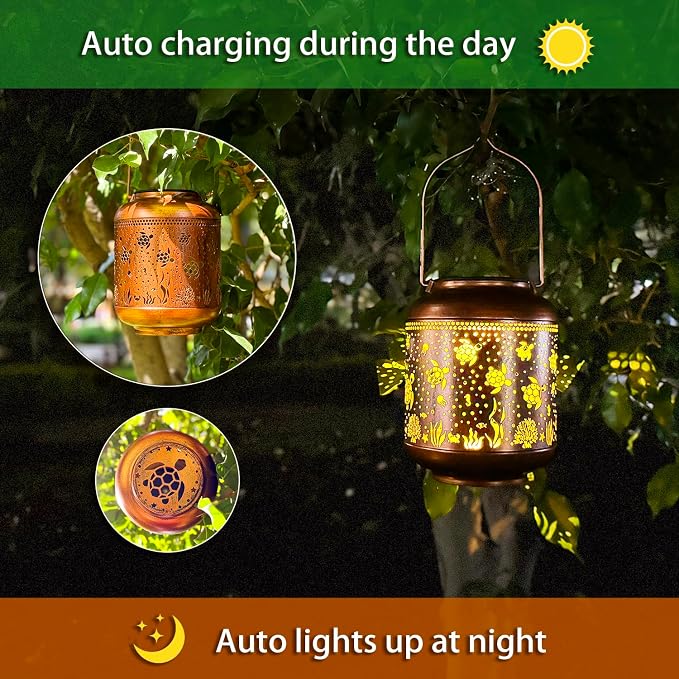 Sea Turtle Solar Lanterns Outdoor Waterproof, Hanging Solar Lights Sea Turtle - Image 4