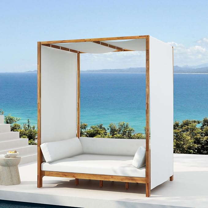 Scott Living Outdoor Acacia Wood Daybed by ScottLivingbyDrewJonathan