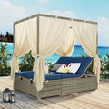 Patio Chaise Lounge, PE Rattan Outdoor Patio Wicker Adjustable Outdoor Sun Bed by HarperBrightDesigns