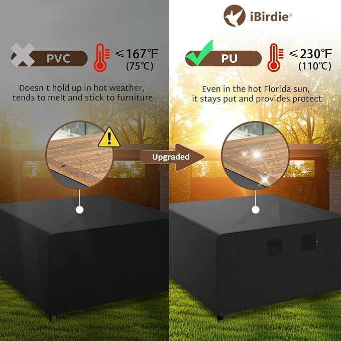 iBirdie Outdoor Patio Furniture Set Covers 56 x 56 inch Waterproof Weatherproof - Image 4