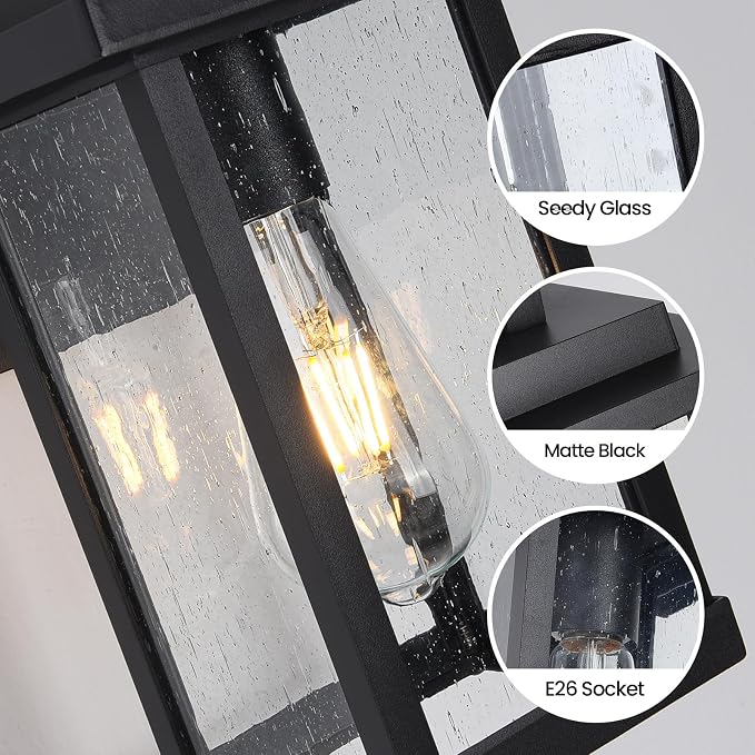 Outdoor Wall Sconce, Outside Porch Light Fixtures, Wall Mount Anti-Rust - Image 6