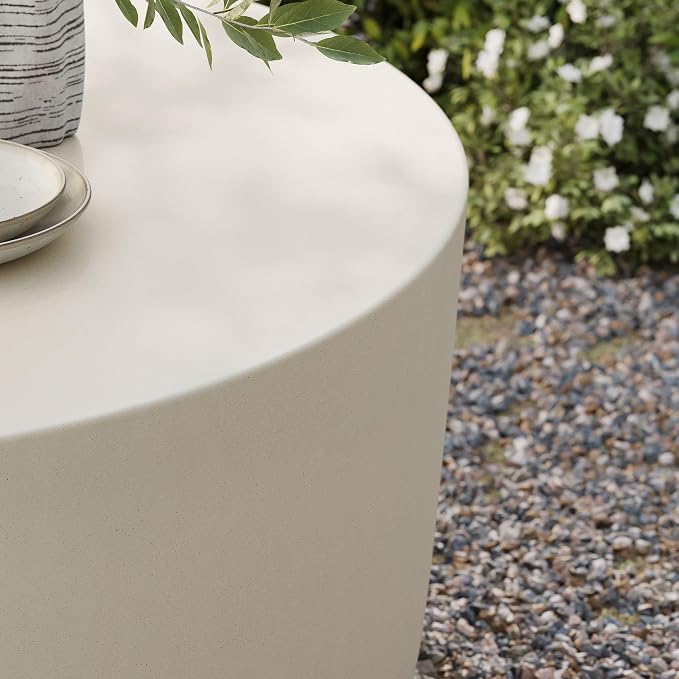 Modway Brion 34 Inch Round Concrete Coffee Table – Indoor/Outdoor Tapered - Image 6