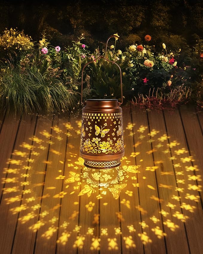 2 Pack Butterfly Solar Lanterns Outdoor Waterproof, Garden Decor Birthday Gifts - Image 2