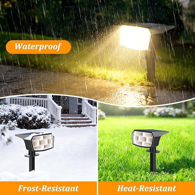 Sucolite 8-Pack Solar Spot Lights Outdoor Waterproof IP65, 3 Lighting Modes - Image 3