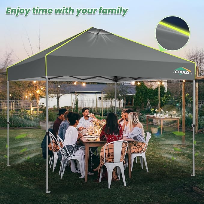COBIZI 10x10 Pop Up Canopy Tent Without Removable Sidewalls, One Push Party - Image 6