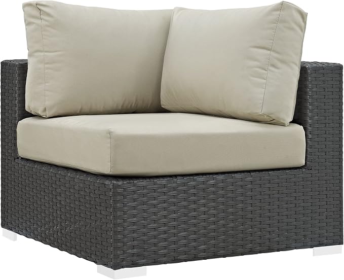 Modway EEI-1856-CHC-BEI Sojourn Wicker Rattan Outdoor Patio Coffee Table - Image 3