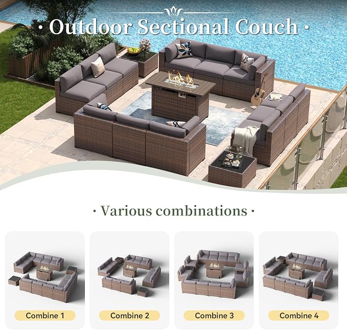 Aoxun 15 Piece Patio Furniture Set - Image 6