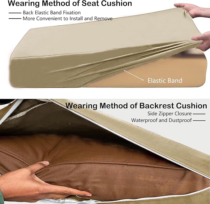 Sqodok Outdoor Cushion Covers 14Pcs Patio Cushion Slipcovers, Replacement - Image 7