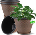4 Pack 8 inch Plant Pot, Plastic Pots by Svxtoby
