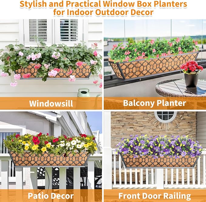 Riare 2 Pack 24 Inch Window Boxes Planters - Image 7