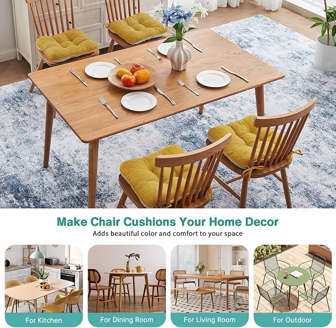 BETU Chair Cushions for Dining Chairs Set of 4, 3.5" Thick Kitchen Table Chair - Image 5
