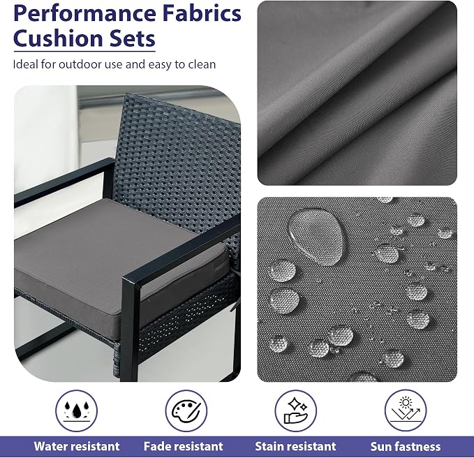 Outdoor Chair Cushions Set of 4, Waterproof Outdoor Seat Cushions - Image 3