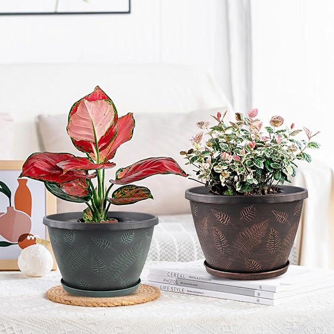 11 inch Plant Pot, 3 Pack Large Pots - Image 6
