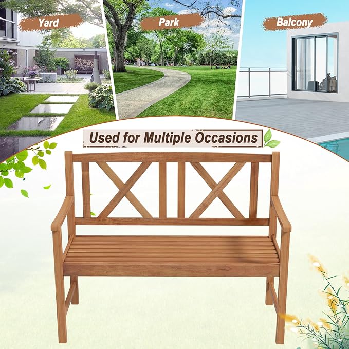 Giantex Patio Garden Bench Loveseat - Image 9
