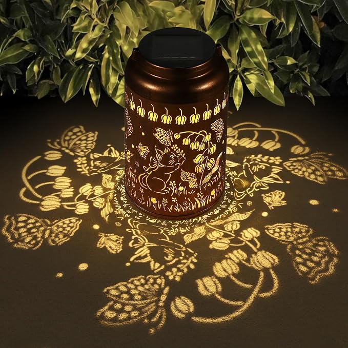 2 Pack Solar Lanterns Outdoor Waterproof, Cats Garden Decor Gifts - Image 3