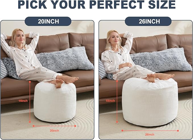 Small Pouf Ottoman Foot Rest Footstool and Ottomans Small - Image 2