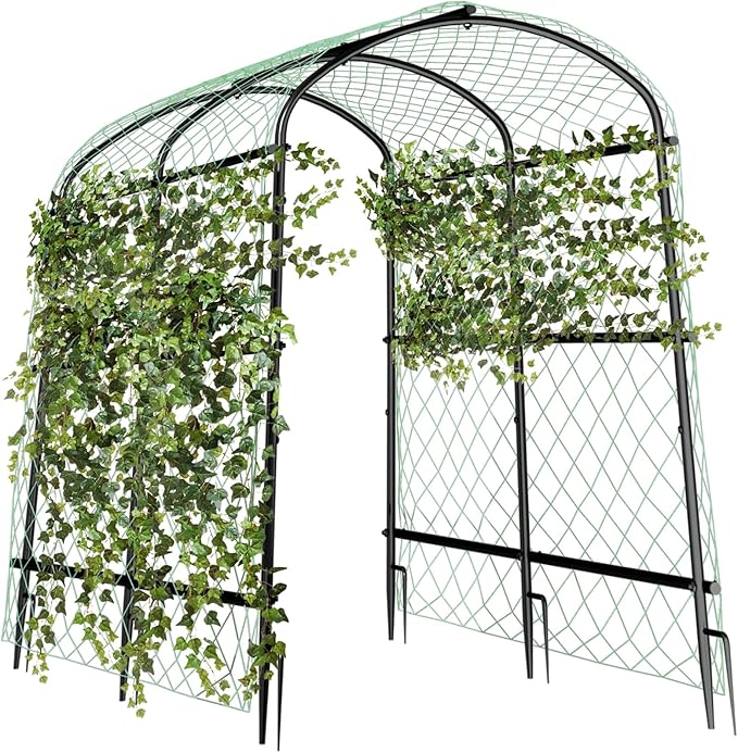 unho Black Iron Garden Arch Trellis by unho