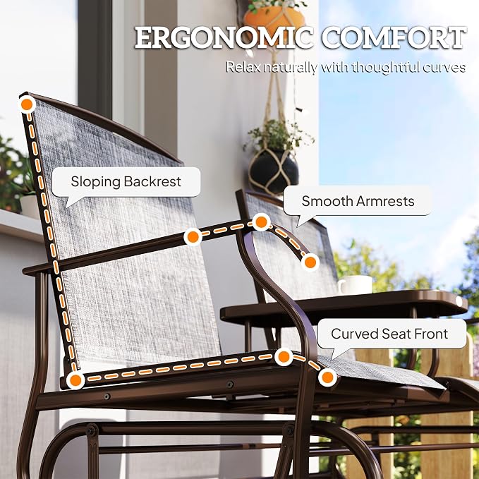 Outsunny Outdoor Glider Bench - Image 8
