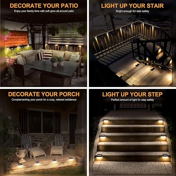 SOLPEX Solar Fence Lights, 6 LEDs Solar Lights Outdoor Waterproof Solar Powered - Image 5