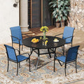 VICLLAX 5 Pieces Patio Outdoor Dining Set, 40.6" Round Metal Table by HOME