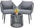 Kromax 3 Pieces Patio Rattan Bistro Conversation Set, Outdoor All-Weather by KROMAX
