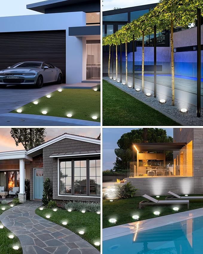 btfarm 6 Pack Solar Lights Outdoor, 8 LED Solar Ground Lights IP65 Waterproof - Image 5