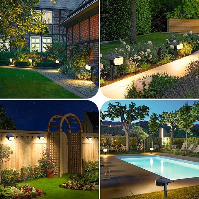Sucolite 8-Pack Solar Spot Lights Outdoor Waterproof IP65, 3 Lighting Modes - Image 8