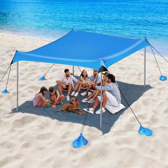 Beach Tent Sun Shelter, 10 x 10 FT Beach Canopy Tent Sun Shade, UPF50+ Tents - Image 9