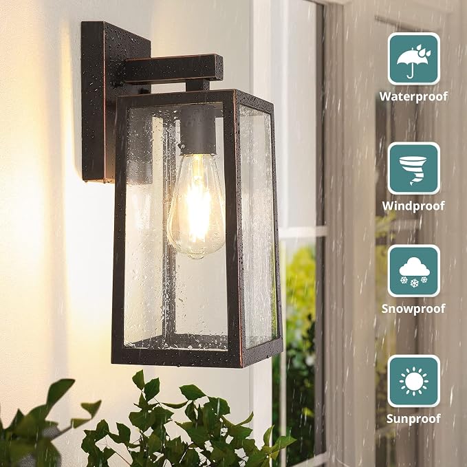 MAXvolador Outdoor Wall Lantern, Large Exterior Waterproof Wall Sconce Light - Image 3