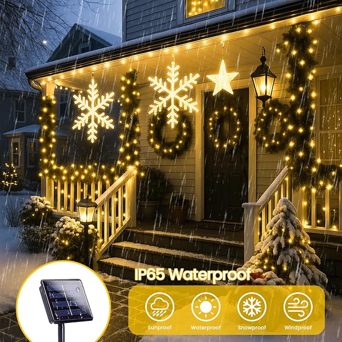 4 Pack 180FT Solar String Lights Outdoor Waterproof, Super Bright 320 LED Solar - Image 3