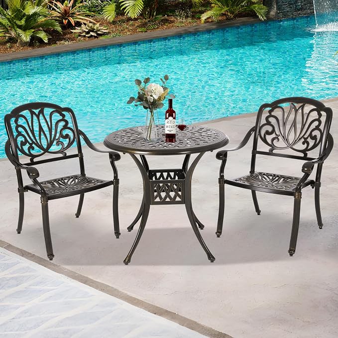 Patio Dining Table, Cast Aluminum Patio Table - Image 7