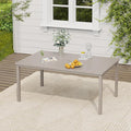 VICLLAX Outdoor Table for 6, Metal Patio Dining Table by HOME