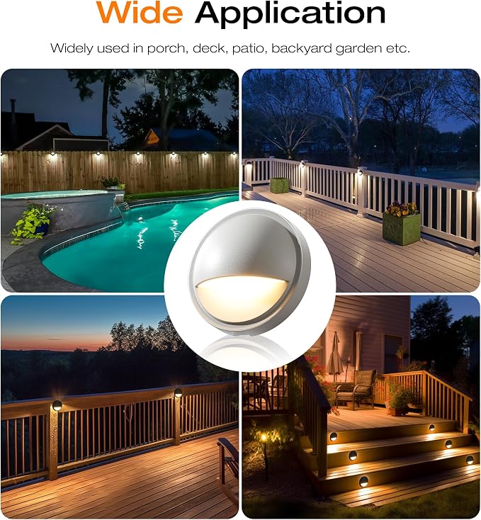 CLOUDY BAY 3CCT Low Voltage LED Deck Lights Outdoor, 2700K/3500K/5000K - Image 8