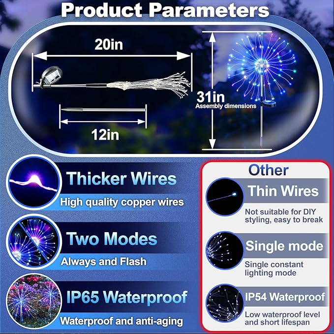 Anordsem Solar Lights Outdoor Waterproof: Garden Light Solar Powered - Image 4