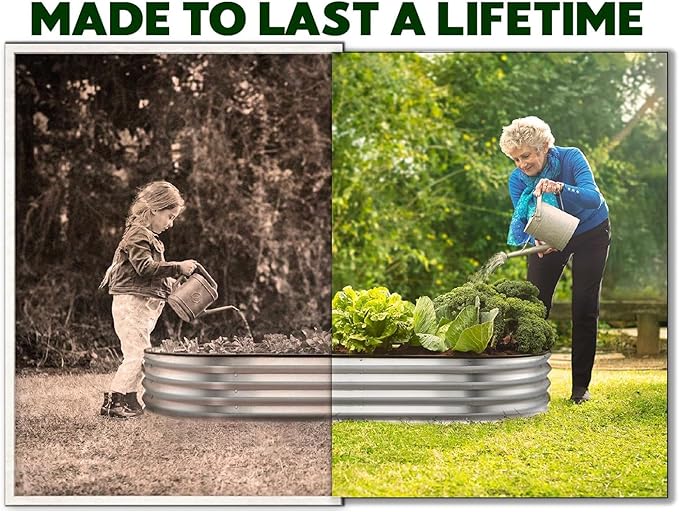 Plant & Plot Galvanized Raised Garden Beds Outdoor // 4×2×1 ft Planter Raised - Image 3