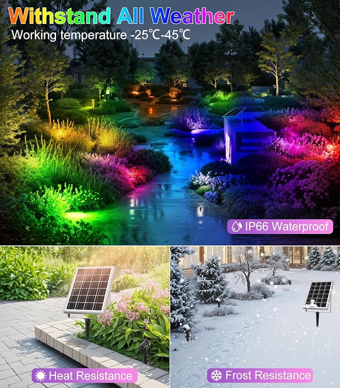 MEIKEE 6 in 1 RGB Solar Landscape Lights - Image 5