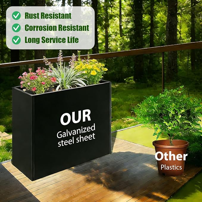 Metal Rectangular Planter, Metal Planter Box - Image 4