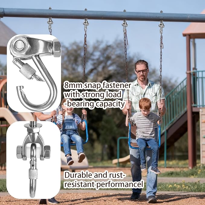2 Heavy Duty Swing Hangers 180° Stainless Steel Swing Hooks 800LBS Capacity - Image 2
