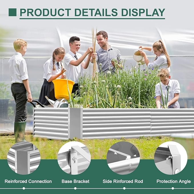 Land Guard 2 Pack 8×4×2ft Galvanized Raised Garden Bed Kit, Galvanized Planter - Image 7