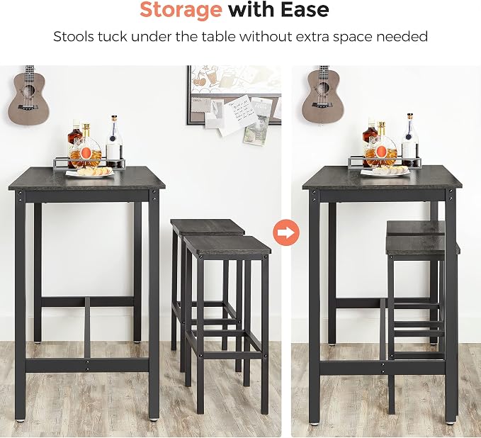 VASAGLE Bar Stools, Kitchen Breakfast Bar Stools - Image 6