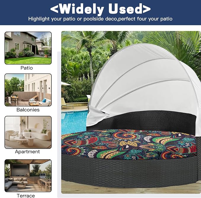 Round Daybed Cushion Cover 66" - Image 3
