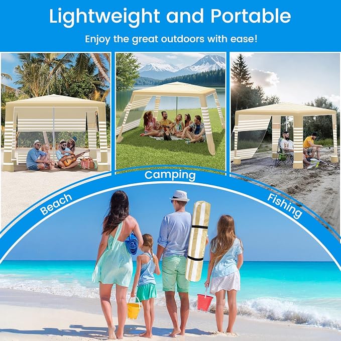 MoKo Beach Cabana, UPF 50+ Protection Easy Setup Beach Tent Sun Shelter - Image 9