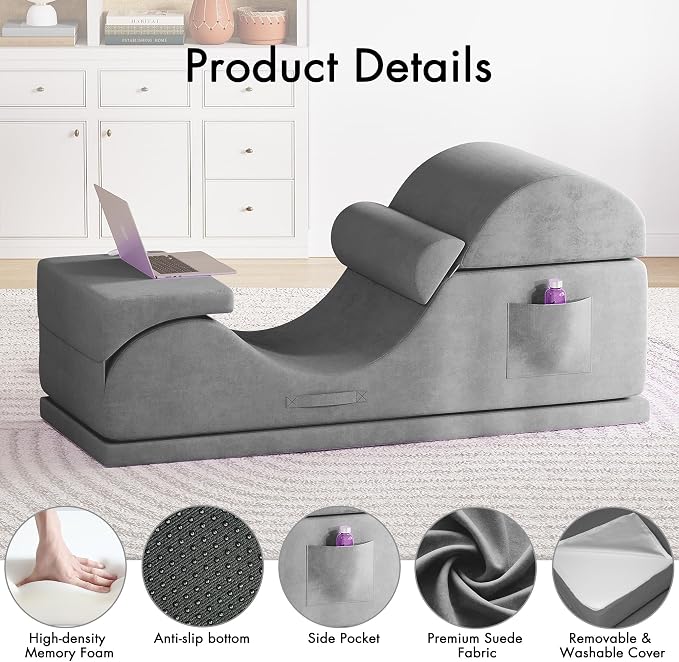 Convertible Yoga Chair for Adults, Ergonomic Foam Lounge - Image 4
