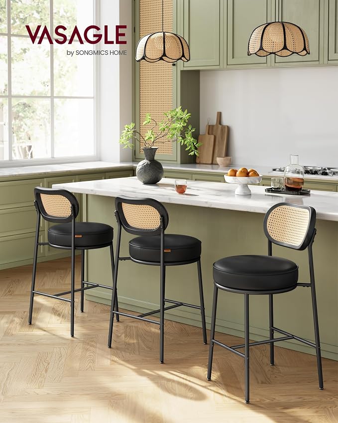 VASAGLE Bar Stools Set of 2, Bar Height Stools - Image 3