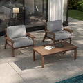 Patio Furniture Set with Washable Thick Gray Cushions, HDPE Outdoor Couch by PatioKingdom