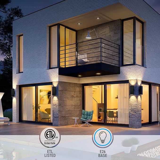 LEONLITE Modern Outdoor Rectangular Wall Lights 18", Porch Light in 2 Lights - Image 2