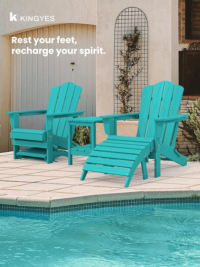 KINGYES Folding Adirondack Ottoman - Image 5