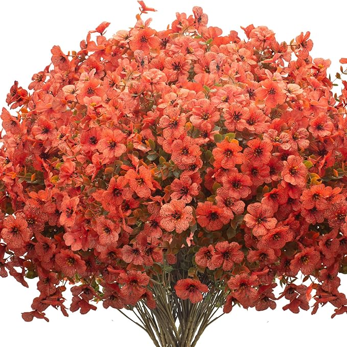 Fall Outdoor Artificial Flowers 16 Bundles by Grunyia